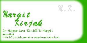 margit kirjak business card